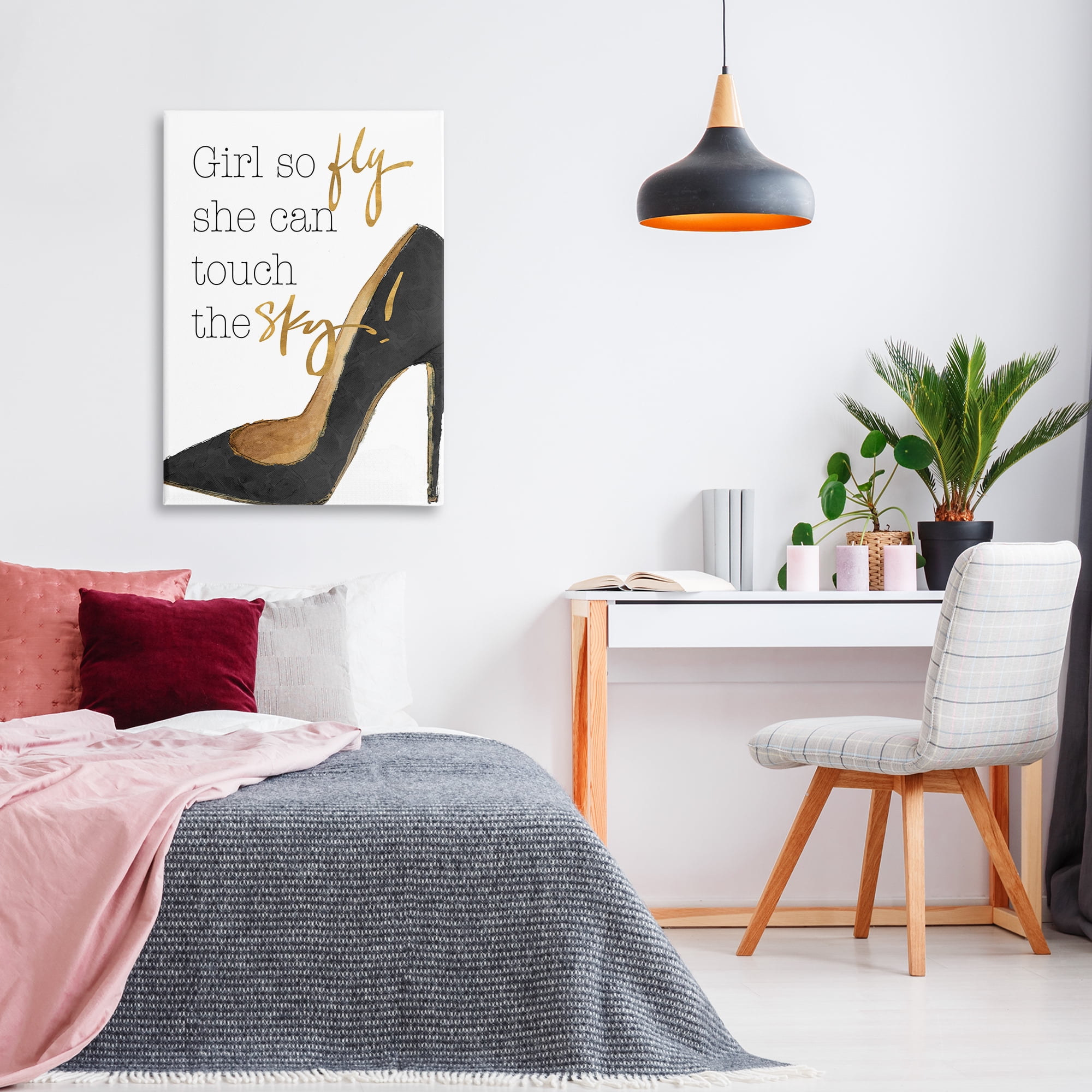 Stupell Industries Touch The Sky Phrase Beauty & Fashion Painting Gallery Wrapped Canvas Art Print Wall Art, 24 x 36