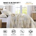 thumbnail image 5 of PANGUSHAN 3-Pieces Ivory Cream Floral Quilt Bedding Sets, King, 5 of 9