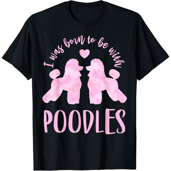 Poodle Lover's 2 Pink Poodles T-Shirt men and women can wear, black, white, gifts