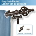 thumbnail image 2 of Urbanest Portia Manhattan 1" 5/8" Double Drapery Curtain Window Rod Set - 48" to 84", Bronze, 2 of 6