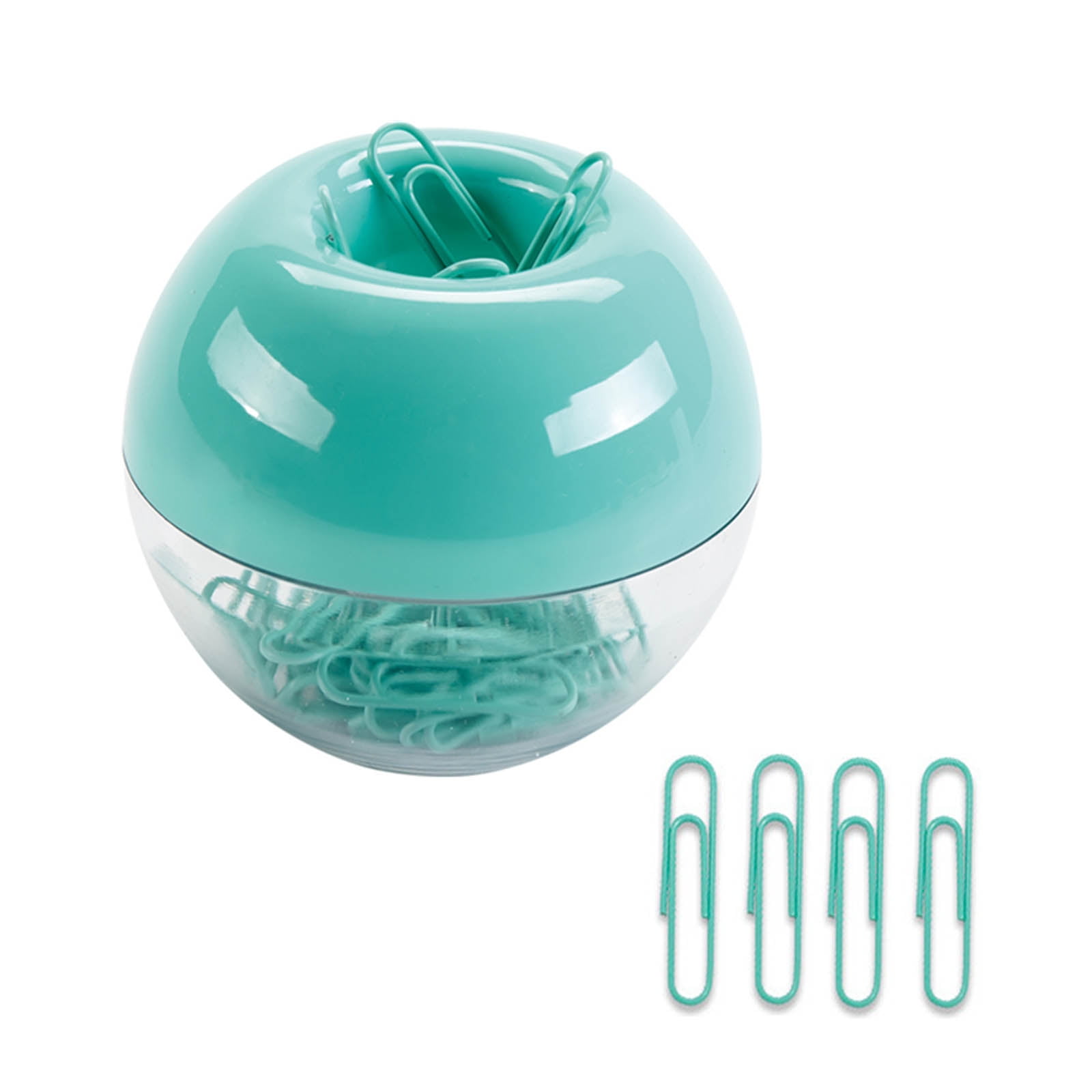 Paperclips Dispenser Holder Box Round Paper Clips Desk
