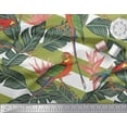 thumbnail image 3 of Soimoi Silk Fabric Tropical Leaves,Stripe & Parrot Bird Decor Fabric Printed Yard 42 Inch Wide, 3 of 3