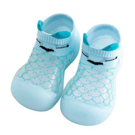 

zuwimk Shoes For Girls Baby Girl Shoes Soft Anti-Slip Rubber Sole Walking Shoes Toddler Crib First Walker Shoes Light Blue