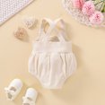 thumbnail image 4 of Body De Bebé Canastilla Onesies Para Niño Pequeño Verano Niña Tirantes Mariposa Chaleco Pantalones Cortos Mameluco Mono Beige Odeerbi LM103-5994, 4 of 9