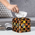 thumbnail image 4 of Tissue Box Cover, cute ghost halloween plaid Leather Tissue Box Holder - Tissue Case Facial Paper Organizer for Bathroom, Vanity Countertop, Tabletop, Car, Night Stands, 4 of 7
