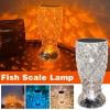 TIMIFIS Night Light Scale Rechargeable Table Lamp Ins Bedroom Bedside Lamp Nordic Desktop LED Creative Crystal Diamond Table Lamp Home Decor - Summer