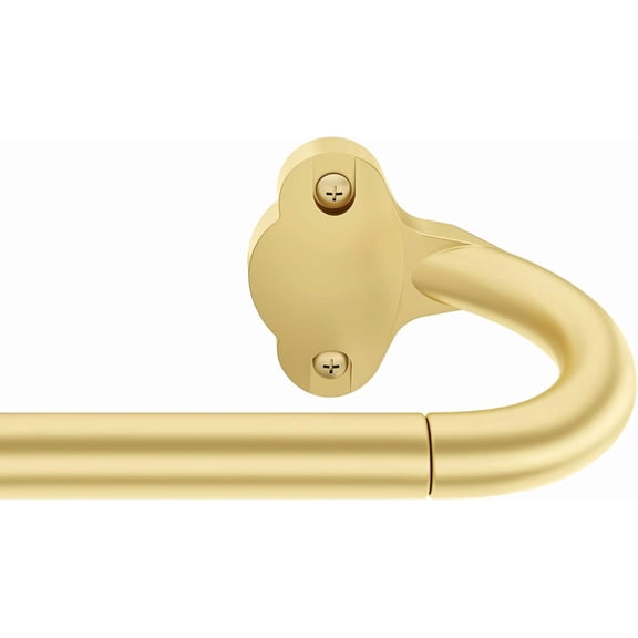 UITBDWR-Wrap Around Blackout Curtain Rod 36-88 Inch (3-7.3 Ft), 5/8" Adjustable Curved Window Rod for Room Darkening, Modern Single Drapery Rod for Living Room Windows, Gold