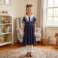 thumbnail image 2 of FUZHIQ Girls Back to School Uniform Dress Short Sleeve A Line Polo Dress Casual Daily Kids School Outfit for 11-12 Years, 2 of 4