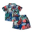 thumbnail image 3 of Hiijoy Infant Boys Hawaii Summer Beach Outfits Lightweight Button-Down Shirt Shorts Set, Sizes 12M-5T, 3 of 3