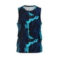 thumbnail image 2 of Easygdp Blue Marble And Gold Men's Mesh Basketball Jersey Quick Drying Sleeveless Shirts Fitted Muscle Tank Tops Sport Round Neck T-Shirt - Small, 2 of 9