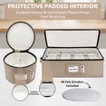 thumbnail image 6 of Hard Shell China Storage Containers 5-Piece Set Moving Boxes for Dinnerware, Glasses, Plates, Mugs and Saucers Sturdy Dish Organizer with Dividers for Seasonal Storage - Service for 12 - Brown, 6 of 7