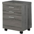 thumbnail image 4 of Monarch Specialties Filing Cabinet 3 Drawer, Dark Taupe On Castors, 4 of 4