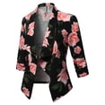 thumbnail image 1 of FashionOutfit Women's Stretch 3/4 Gathered Sleeve Open Blazer Jacket, 1 of 1