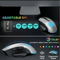 thumbnail image 4 of Wireless Keyboard and Mouse Backlit, Rechargeable Ergonomic Keyboard with Wrist Rest, LED Mouse, Phone Holder, Silent for Computer, Mac, PC, Laptop, Chromebook-Silver Black, 4 of 8