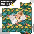 thumbnail image 4 of Green Cartoon Dinosaurs Jungle Flowers Teens Toddler Nap Mat with Pillow, Sleeping Mat Bag for Preschool Daycare 50"x20", 4 of 6