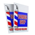 thumbnail image 4 of A-frame Sidewalk Barber Shop Walk-ins Welcome 24" x 36" Double Sided A-Frame Sidewalk Sign, Includes 2 Plastic Inserts | Foldable Portable White Signicade Sandwich Board Signs, 4 of 5