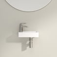 thumbnail image 3 of 14.5x7 Inch Porcelain White Bathroom Ceramic Sink Rectangular Wall Mount Small Sink, Left Pre-Drilled Faucet Hole, 3 of 7