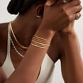 thumbnail image 3 of DESIGNICE Waterproof Gold Bracelets Set for Women Trendy,Dainty 14K Real Gold Plated Jewelry Fashion Stackable Tennis Beaded Figaro Herringbone Paperclip Link Bracelet Pack Stack Gifts for Women 6Pcs, 3 of 4