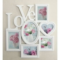 Joice Gift Love Collage Picture Frame - 6 Opening White Decorative Frame for Family Picture Wall Collage