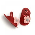thumbnail image 3 of Infant Baby Girls Summer Flower Sandals Bowknot T-Strap Glittery Open-Toed Butterfly Shoes Soft Non-Slip Sole Princess Flat Shoes, 3 of 8
