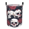 thumbnail image 1 of Balery Gothic Skulls And Roses Cesta de ropa redonda con asas, impermeable, independiente, para ropa, juguetes, dormitorio y familia-Small, 1 of 6
