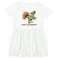 thumbnail image 3 of Inktastic Happy Thanksgiving Dinosaur Girls Toddler Dress, 3 of 5