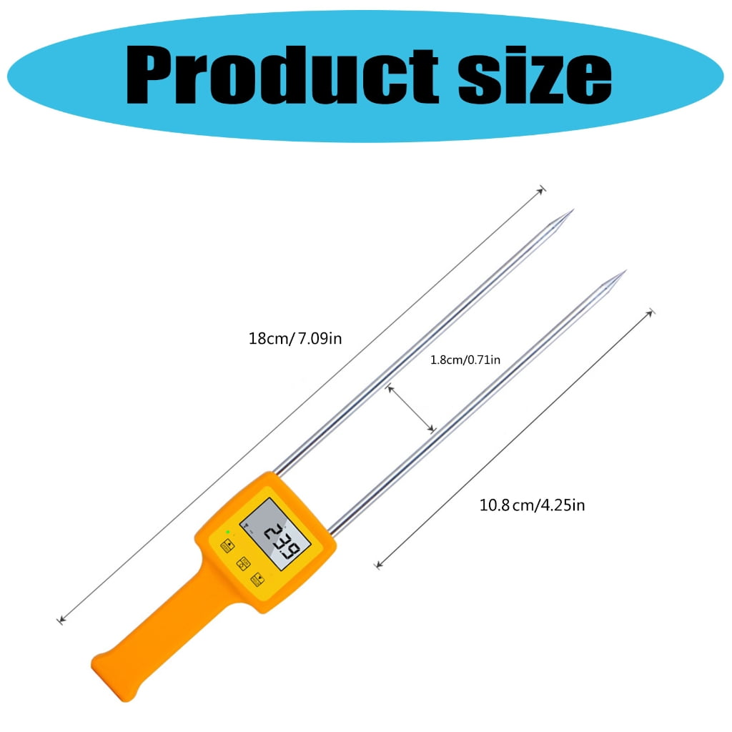Large Display Grains Humidity Meter Digital Grains Meter with Anti Slip Handle