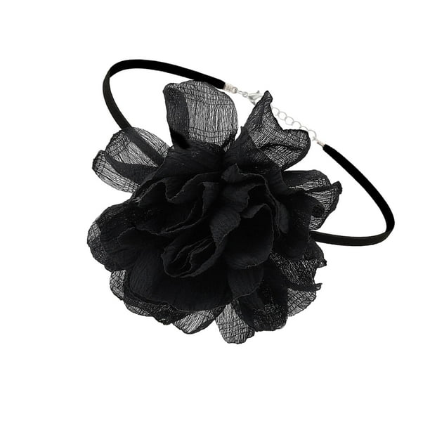 Gargantilla con Flores jinwen Collar con Flores Negro