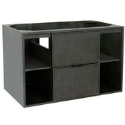 Bellaterra Home 36" Single wall mount vanity in Linen Gray finish - cabinet only