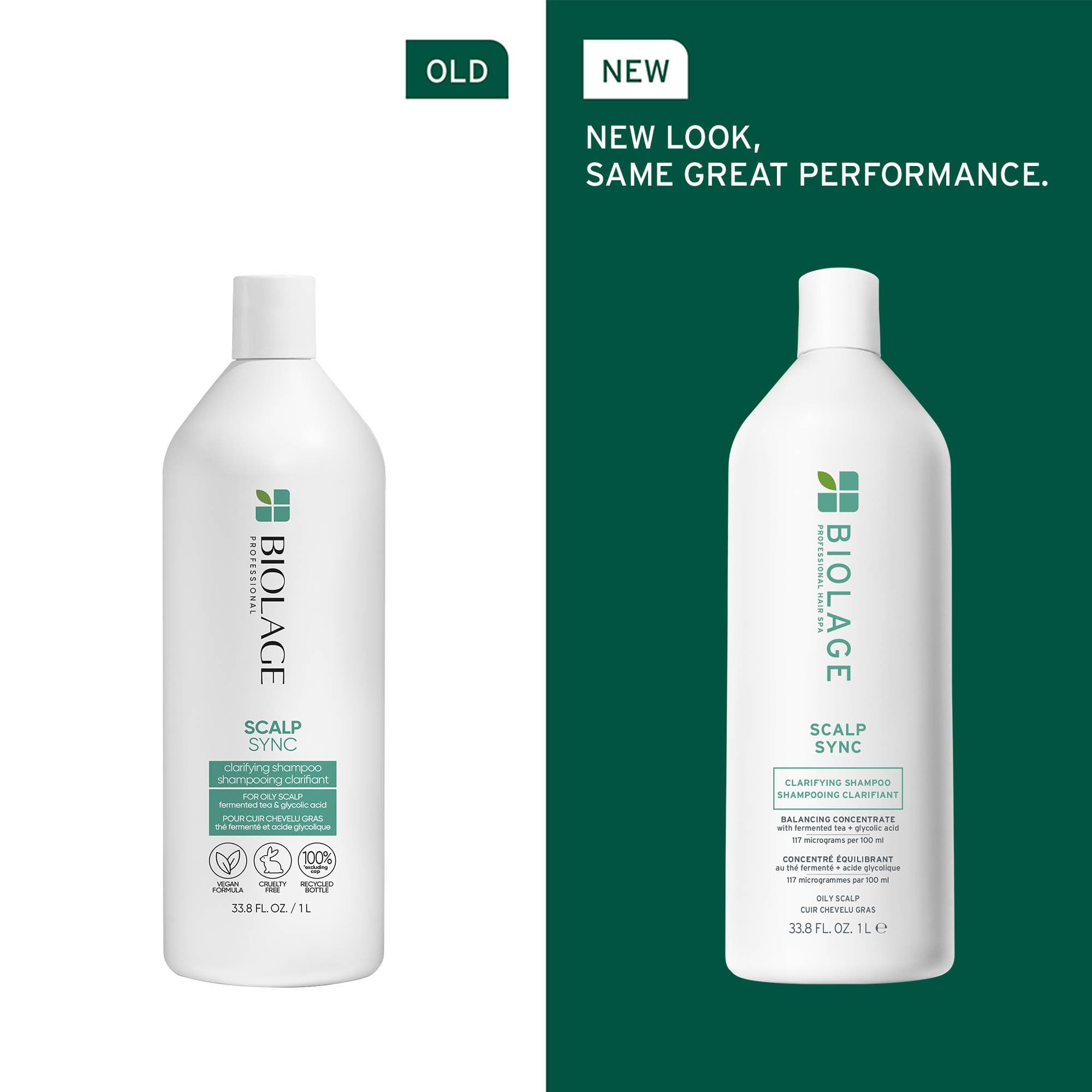 Biolage Scalp Sync Clarifying OLF24 Shampoo - Residue & Buildup Remover, For Oily Scalp, Fermented Tea & Glycolic Acid, Vegan & Paraben-Free