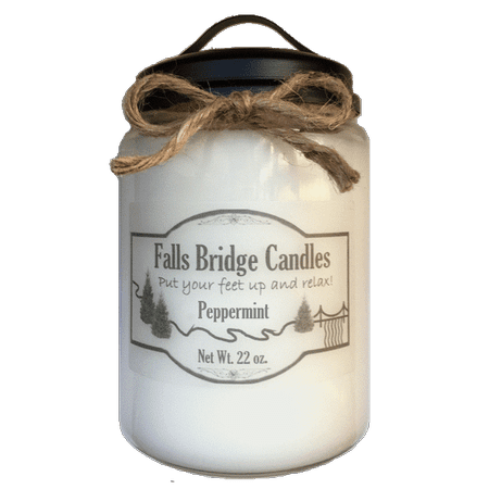 Peppermint Scented Jar Candle, Large 22-Ounce Soy Blend, Falls Bridge