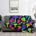 thumbnail image 2 of Yiaed Bright Mushrooms Print Blanket Throw Blanket Soft Cozy Flannel Blanket for Home Bed Sofa Couch Chair-40"x30", 2 of 6