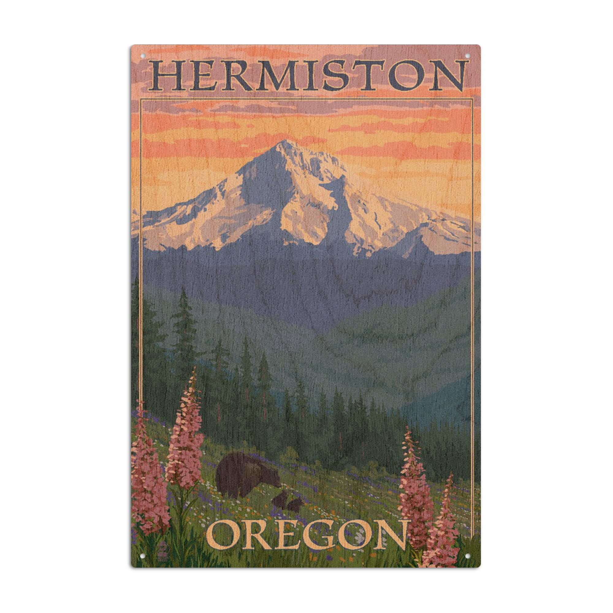 Birch Wood, Hermiston, Oregon, Bear Family and Spring Flowers, Wood