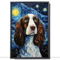 thumbnail image 2 of English Springer Spaniel Dog Canvas Wall Art - Starry Night Van Gogh Dog Canvas Print Dog Sayings Painting Home Office Wall Decor Framed Dog Lover Gift, 2 of 6