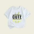 thumbnail image 2 of Byoo Toddler Girls Easter T-Shirt Letter Printed Short Sleeve Crewneck Soft Summer Tee Shirt Kids Summer Holiday Shirts， 5-6 Years, 2 of 3