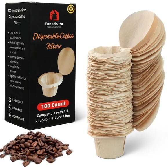Filtros de café desechables, 100 unidades, para Keurig K Cup