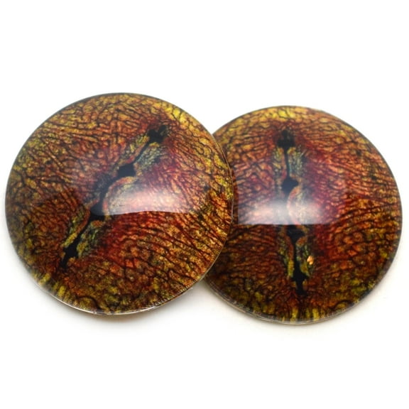 Red Orange Dinosaur Lizard Dragon Glass Eyes