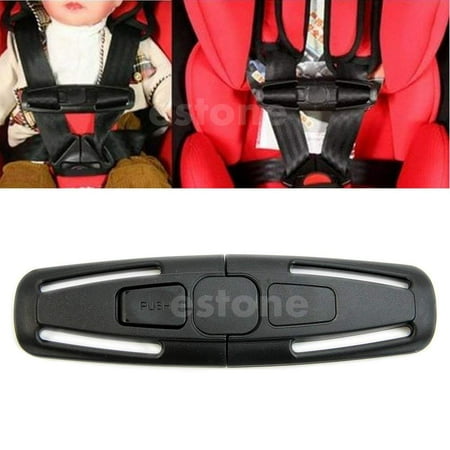 Baby Safety Car Seat Strap Child Toddler Chest Harness Clip Safe Buckle Black, The baby is too small, the seat belt is always slipping?Worry.., By