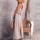 thumbnail image 5 of ICHUANYI Clearance Women Casual Tube Top Backless Solid Split Fork Dress Bandage Skirt Suit(Khaki, L) Ichuanyi Ichuanyi, 5 of 9