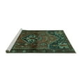 thumbnail image 2 of Ahgly Company Machine Washable Indoor Rectangle Persian Turquoise Blue Traditional Area Rugs, 7' x 9', 2 of 4