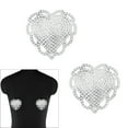 thumbnail image 2 of Womens Heart Rhinestones Nipple Covers Reusable Adhesive Pasties Raves Party Breast Petals Sticky Bras Nipple Stickers, 2 of 9