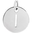 thumbnail image 1 of Precious Stars Unisex 14K White Gold Initial I Disc Pendant, 1 of 3