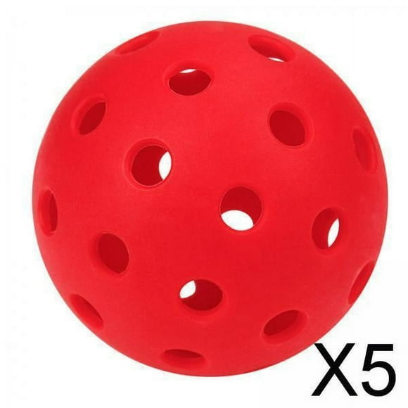 Colaxi 5xLuminous Pickleball Ball Competition Ball 74mm Standard for Outdoor Courts Red