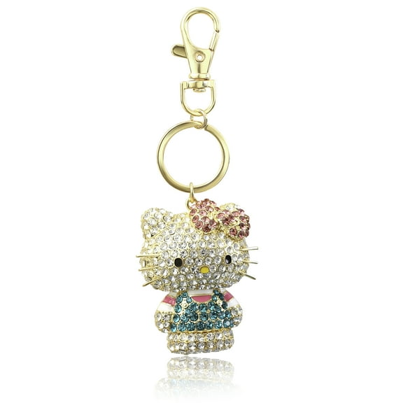 Sanrio Hello Kitty Pave 3D Bling Keychain - Bag Charm, Backpack Accessories, Travel Collectible Gift Keychains