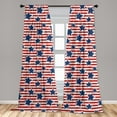 thumbnail image 5 of Ambesonne 4th of July Curtains, American Glory Design, Pair of 28"x63", Cobalt Blue Vermilion, 5 of 5