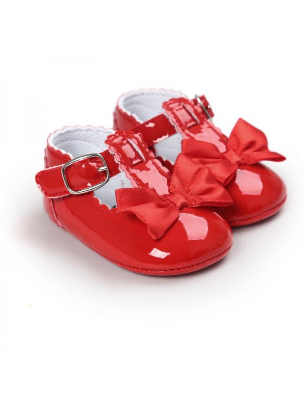 Female baby bow non-slip baby shoes soft soles Prewalker 0-18M bow casual