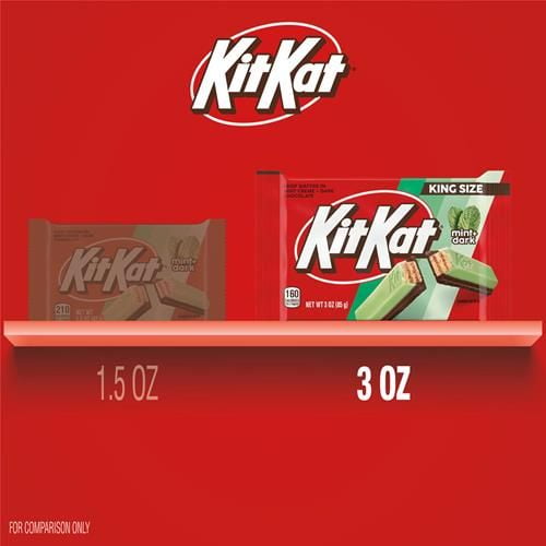 (4 pack) Kit Kat Duos Dark Chocolate Mint Wafer King Size, Candy Bar, 3 Oz - Pack of 2