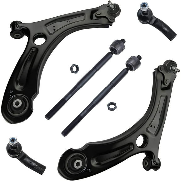 Detroit Axle - Front Lower Control Arms w/Ball Joints Inner Outer Tie Rod Ends Replacement for 2011-2018 Volkswagen Jetta - 6pc Set