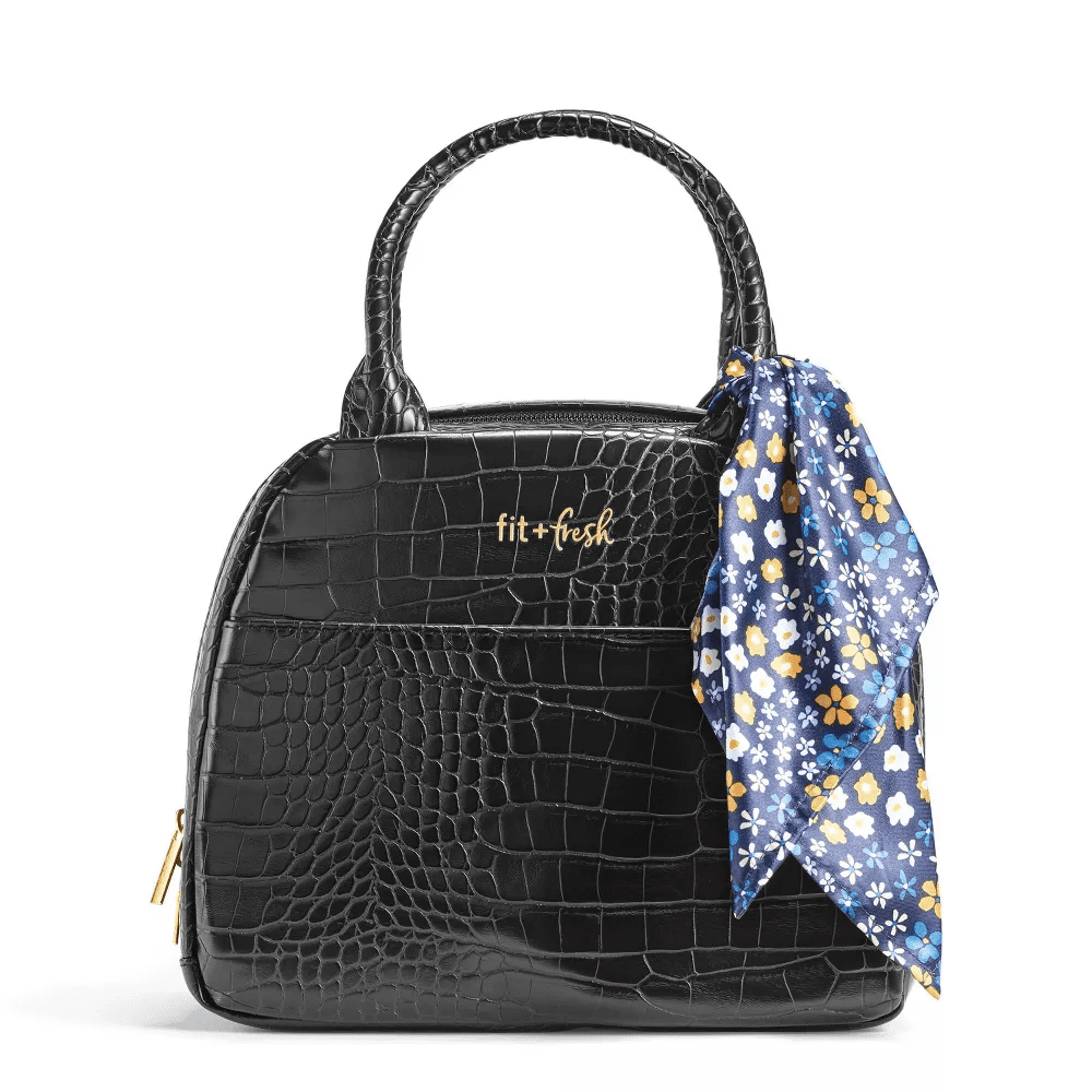 Fit & Fresh Lyon Luxe Lunch Bag with Travel Utensils and 