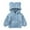 Blue, variant on Emy Dola Toddler Kids Fleece Hooded Jacket Coat with Ears Zipper Lightweight Long Sleeve Thick Warm Outerwear For 1-7 Years Boy Girls